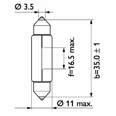 Лампа C5W 24V 5W SV8,5 11X35