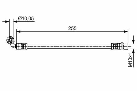 Шланг тормозной (задний) Lexus GX/Toyota Land Cruiser 01-(L) (L=255mm)