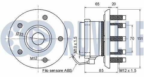 RUVILLE OPEL Підшипник маточини задн. Antara, Chevrolet Captiva 06-