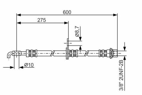 Шланг тормозной (передний) (L) Toyota Avensis/Corolla 1.4-2.4D 01-08 (L=581mm)