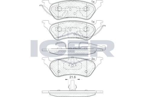 Колодки гальмівні (задні) Chrysler Voyager IV 00-08/Dodge Caravan 00-07/Jeep Cherokee 01-08