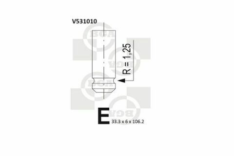 Клапан впуску. CITROEN C4/JUMPY/PEUGEOT 307/407 2.0i 99-