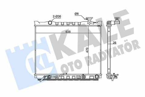 KALE KIA Радиатор охлаждения Sorento I 2.5CRDi 02-