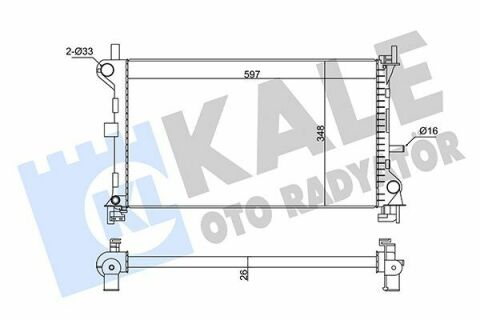 KALE FORD Радіатор охолодження Focus 1.6 98-