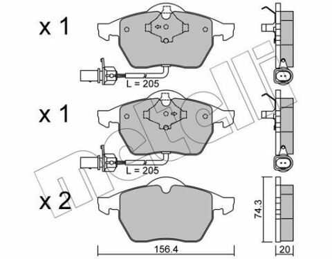 Колодки гальмівні (передні) Audi A6 97-05 (з датчиком)