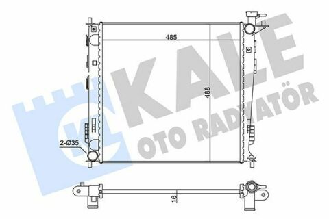 KALE HYUNDAI Радиатор охлаждения ix35,Kia Sportage 1.7/2.0CRDi 10-