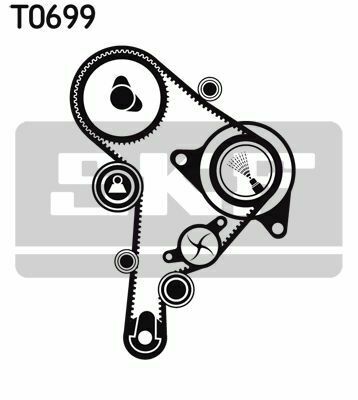 SKF К-т ГРМ  (рем.+4шт.ролика+помпа+крепление)  AUDI A3 1,9TDI 96-01 VW 1,9TDI/SDI: Golf IV, Polo SKODA SEAT