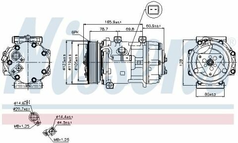 Компрессор кондиционера C8 2.0 HDi 02-, JUMPY I, JUMPY II, PEUGEOT, FIAT CITROEN