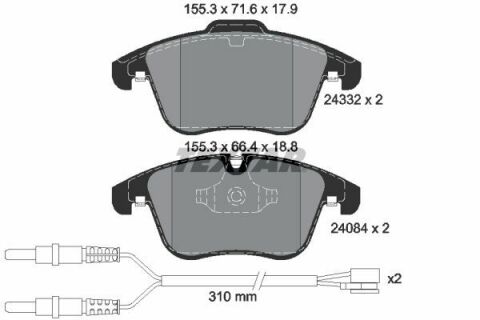 Колодки гальмівні (передні) Citroen C5/ Peugeot 407/508 08- (з датчиками) (Teves) Q+