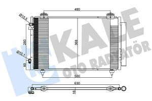 KALE TOYOTA Радіатор кондиціонера Corolla 02-