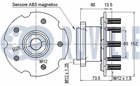 RUVILLE TOYOTA К-кт подшипника задн.ступицы с  ABS Rav 4 III 08-