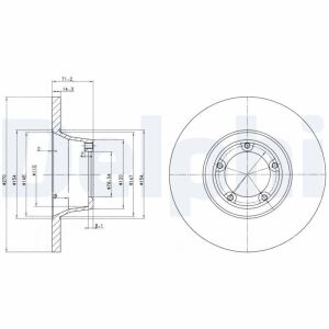 Гальмівний диск передн. transit 1.6, 2.0 85-