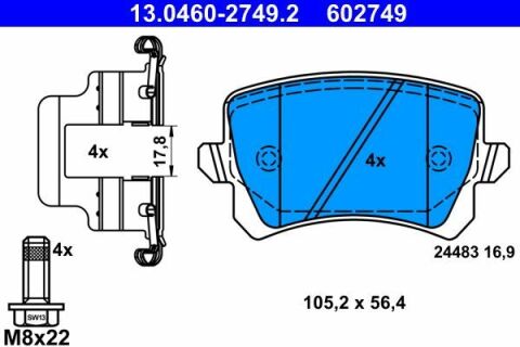 Колодки тормозные (задние) Audi A6 05-18/Skoda Octavia 12-/VW Passat B6/B8/Tiguan 05- (Lucas/TRW)