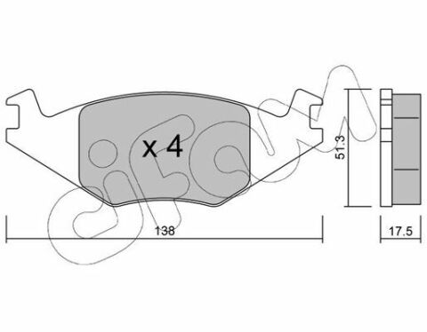 Тормозные колодки передние Golf II, Polo -90Seat Ibiza,Cordoba (17,3mm) VW