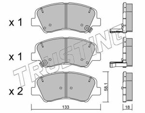 Комплект гальмівних накладок, дискове гальмо