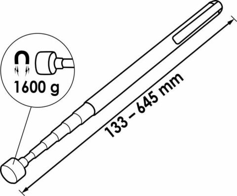 Захват магнітний телескопічний (1.6кг./133-645mm)