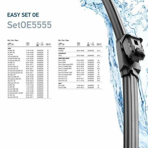 Набор щеток стеклоочистителя бескаркасные, EasySets OE (550x550)