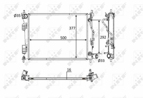 Радиатор охлаждения Hyundai Accent/Solaris 1.4/1.6 10-