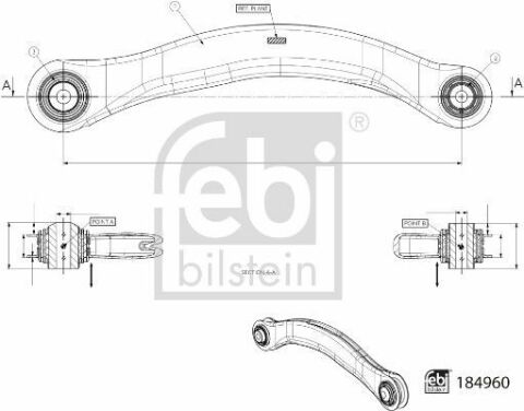 Рычаг подвески (задний/сверху/сзади/снаружи) (L) Audi A6/A7/A8 17-