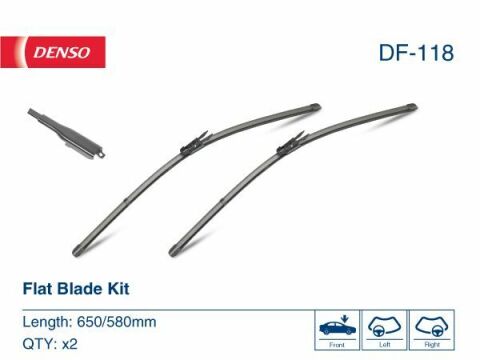 Комплект щіток склоочисника безкаркасних Denso Flat 650/580