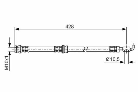 Шланг тормозной (задний) Mitsubishi Space Star 98-04 (L=415mm)