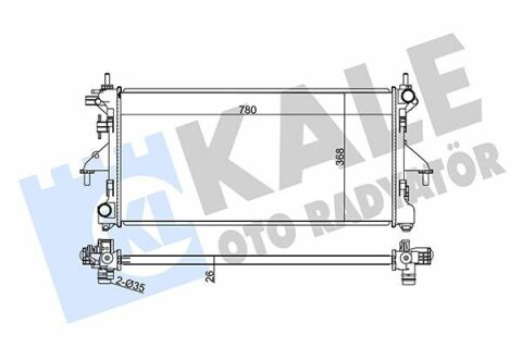 KALE FIAT Радиатор охлаждения Ducato 2.3d 06-,Citroen Jumper 2.2HDI 11-