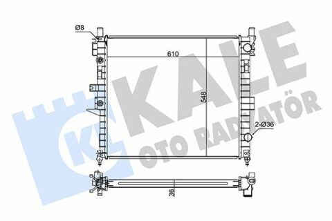 KALE DB Радиатор охлаждения ML W163 2.7CDI 99-