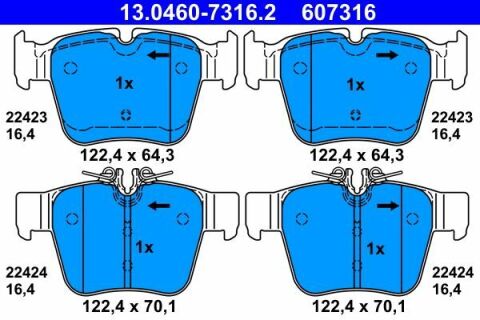 Колодки тормозные (задние) MB C-class (W205)/GLC (X253) 15-19 (Ate)