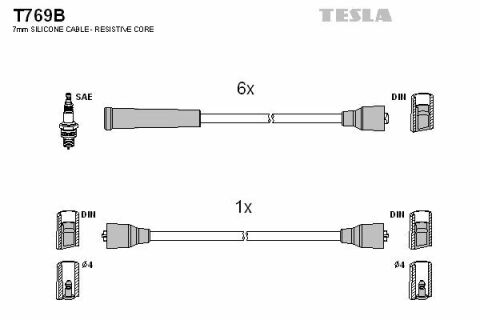 Кабель запалювання к-кт TESLA Opel 79-90 2,5