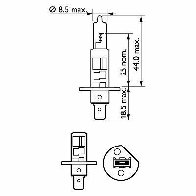 Лампа H1 Vision (+30%) 12V 55W P14,5s Blst. 1 pc.