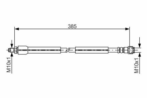 Шланг тормозной (передний) MB E-class (W211)/S-class (W220) 1.8-6.2 98-10 (385mm)