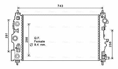 Радиатор охлаждения Chevrolet Cruze 1.6 i 02/09-(AVA)