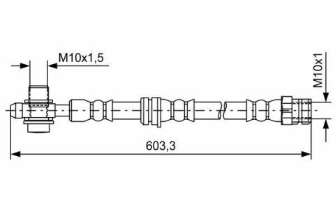 Шланг гальмівний (передній) Audi Q3/VW Tiguan 07-18 (L=575mm)