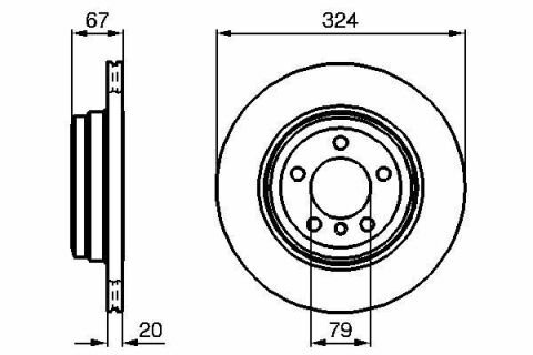 Диск гальмівний (задній) BMW 7 (E65/E66/E67) 01-08 (324x19.7) (з покриттям) (вентильований)