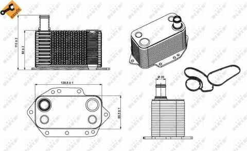 Радиатор масляный BMW 3 (E90/E93)/5 (E60/E61)/6 (E63/E64) 02-13 (теплообменник)