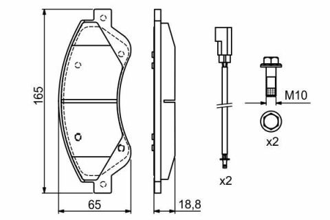 Колодки гальмівні (передні) Ford Transit 06-14 (+датчики)