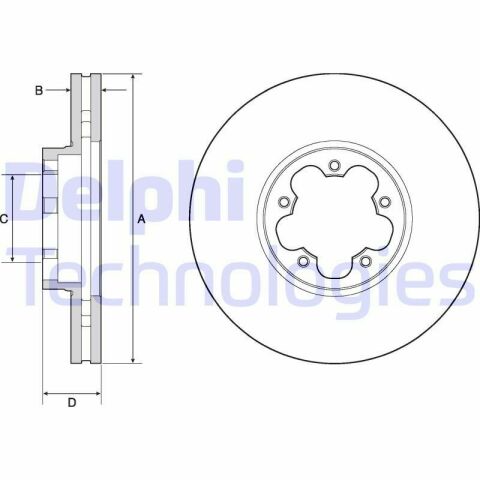 Диск тормозной (передний) Ford Transit V363 13-(308х31) (с покрытием) (вентилированный)