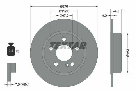 Диск тормозной (задний) MB A-class (W176)/B-class (W246) 12- (276x9) PRO