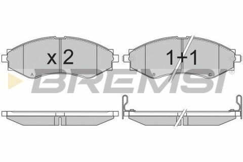 Гальмівні колодки перед. Daewoo Nubira/Chevrolet Epica 97- (Akebono) (143x51,5x16,8)