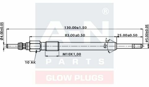 Свеча накаливания (двойная спираль) 11V Voyager 2,5/2,8CRDJeep Cherokee 2,5/2,8CRD CHRYSLER