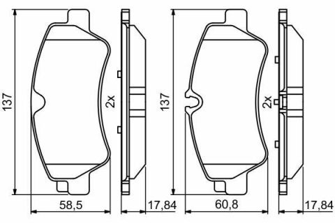 Комплект тормозных колодок (дисковых) (задних) Ford Transit Custom/Tourneo Custom V362 12/Transit V363 13-