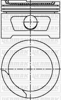 Поршень с кольцами і пальцем  (размер отв. 79,00/STD)  OPEL ASTRA F 1.6 (4цил.) (C 1.6 NZ, X 16 SZ, X 16 SZR)