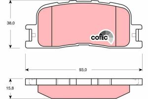 Тормозные колодки зад. Toyota Camry 01-06 (akebono) (93x38x16)