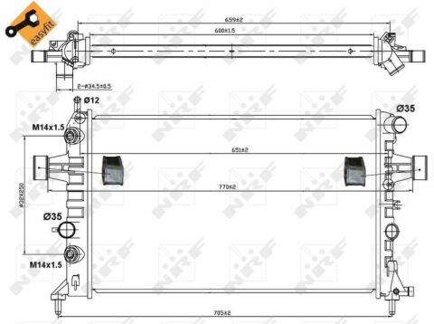 Радіатор охолодження Opel Astra/Zafira 98-05