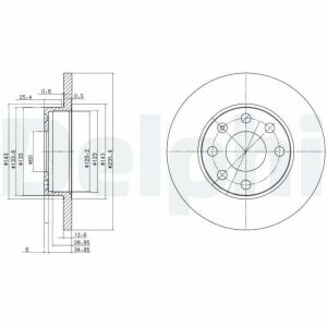 Диск тормозной передний Astra F, Corsa, Kadett D/E, Vectra A 1.0/1.8 81-00 OPEL