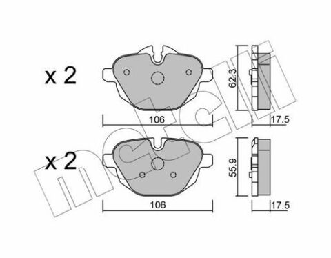 Колодки гальмівні (задні) BMW 5 (F07/F10-11) 09-17/(G30-31/F90)/X3/X4/X5/X6