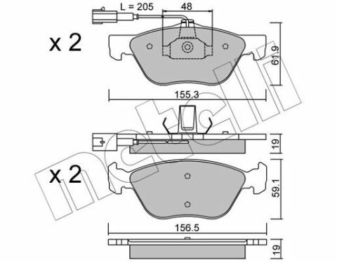 Колодки тормозные (передние) Alfa Romeo 145/146/156/GT/GTV/Spider/Fiat Bravo 95-05