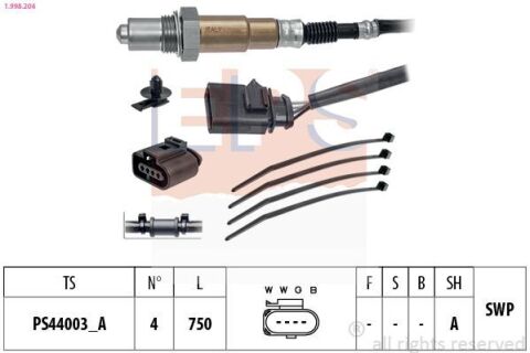 Лямбда-Зонд CADDY III Минивэн 1.4/2.0 04-, AUDI A3 (8P1) 1.4 TFSI 07-12, SKODA RAPID 1.4 08-