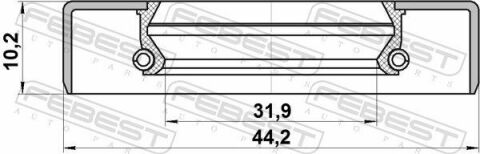 Сальник полуоси 31.9x44.2x10.2 Patrol 88-