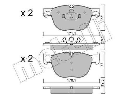 Колодки гальмівні (передні) BMW X4 (F26) 14-18/X5 (E70/F15/F85) 06-18/X6 (E71/E72/F16/F86) 08-19